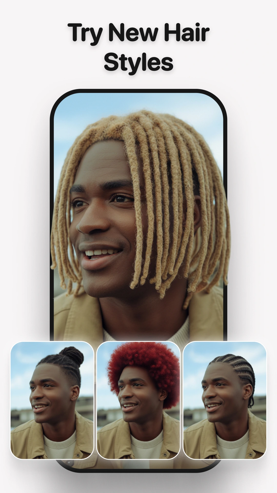 Official MePic screenshot showing different hairstyles